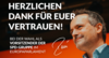 Der Europaabgeordnete der SPD Baden-Württemberg René Repasi lächelnd im Profil. In weißer Schrift steht daneben: "Herzlichen Dank für euer Vertrauen bei der Wahl als Vorsitzender der SPD-Gruppe im Europaparlament" sowie seine Unterschrift.